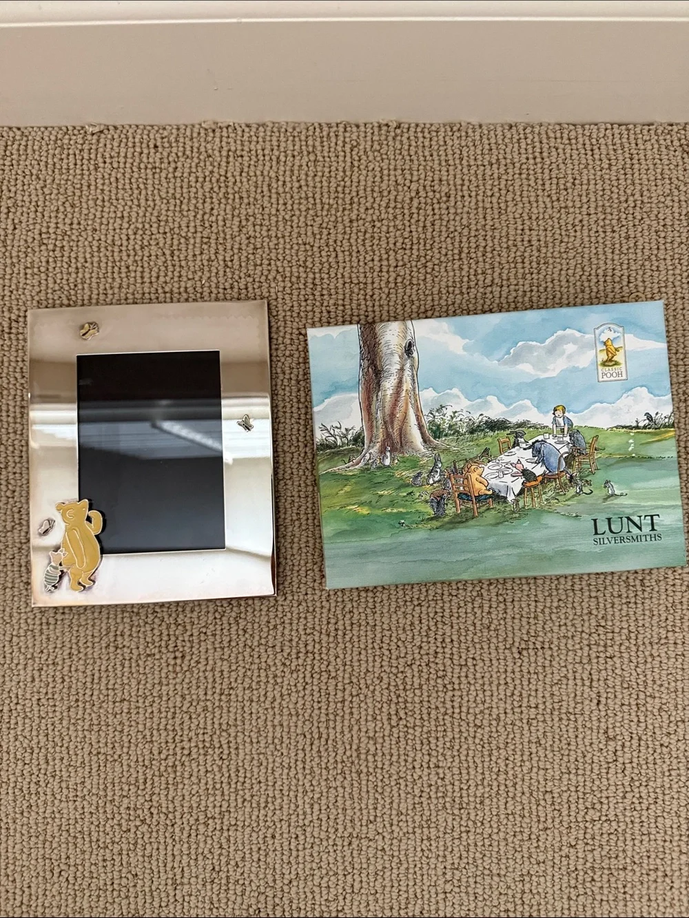Vintage Lunt Winnie the Pooh Silver Picture Frame -